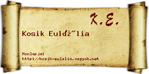Kosik Eulália névjegykártya